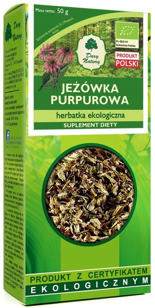 HERBATKA Z JEŻÓWKI PURPUROWEJ BIO 50 g - DARY NATU