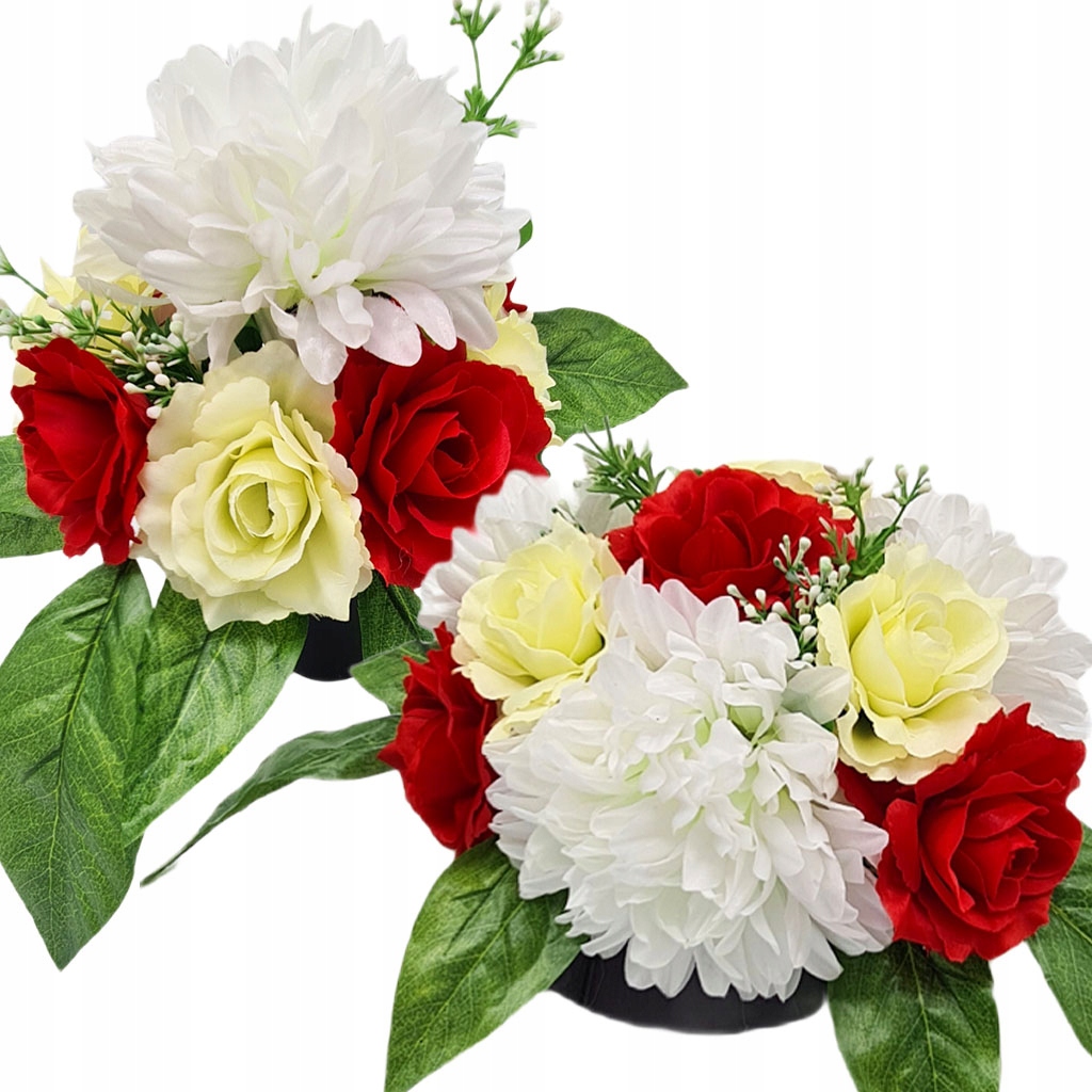 STROIK BUKIET NA CMENTARZ SZTUCZNE KWIATY GRÓB