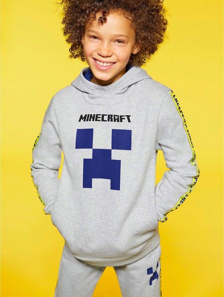 GEORGE SZARA BLUZA MINECRAFT__140-146