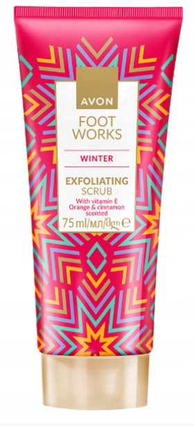 AVON Foot Works Winter Złuszczający scrub stóp cynamon pomarańcza witamin E