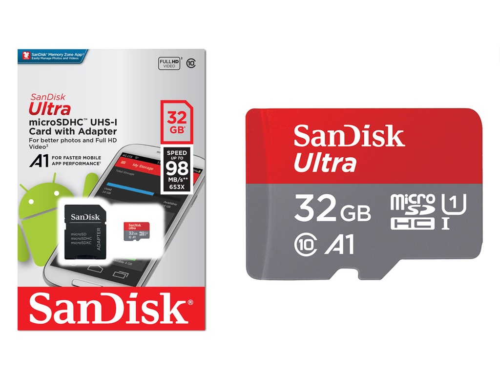 Купить SanDisk ULTRA MICRO SD SDHC A1 32 ГБ 98 МБ/С АДАПТЕР: отзывы, фото, характеристики в интерне-магазине Aredi.ru