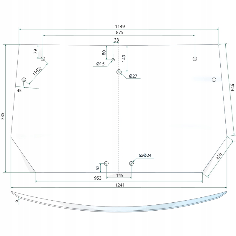 Szyba tylna Same Dorando 60 70 80, Explorer 85 100 Deutz-Fahr 5080D 5090D