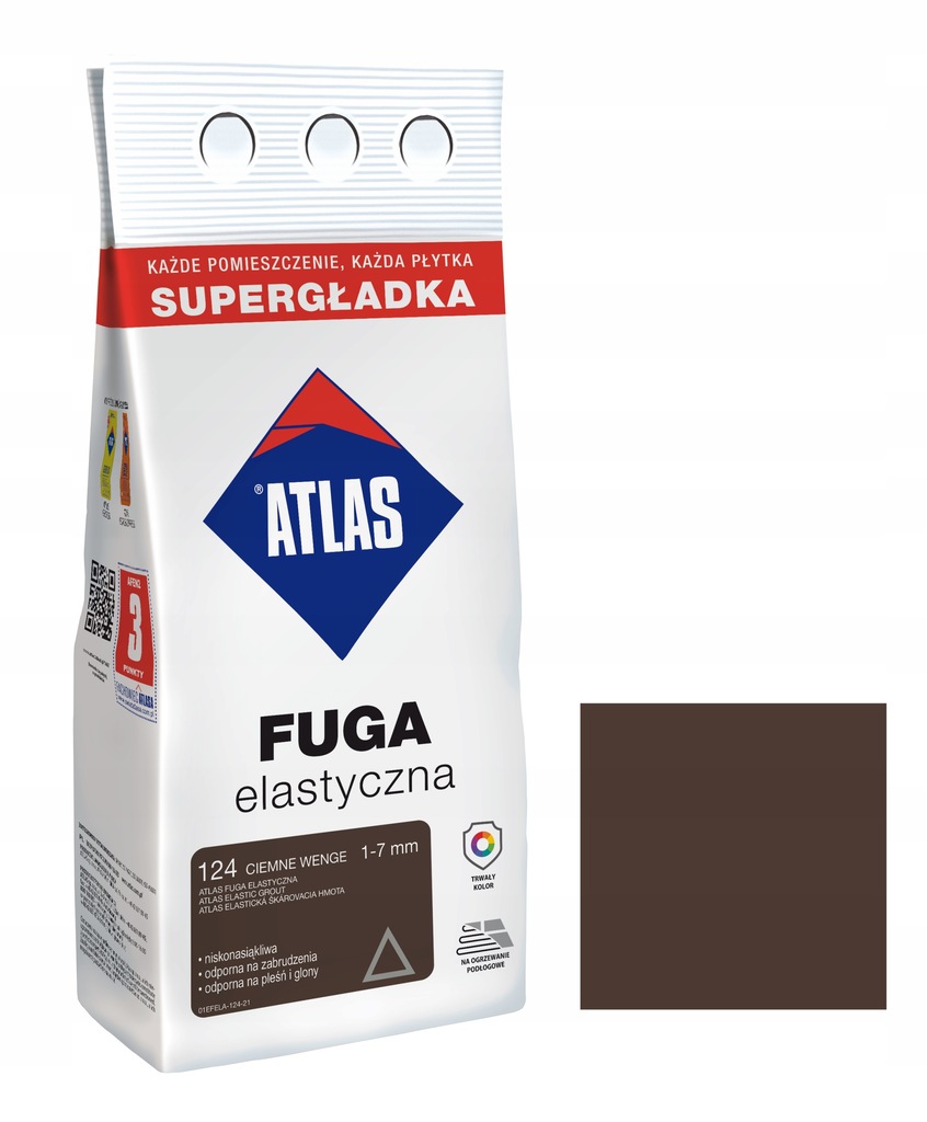 ATLAS FUGA ELASTYCZNA 1-7MM 124 CIEMNE WENGE 5KG