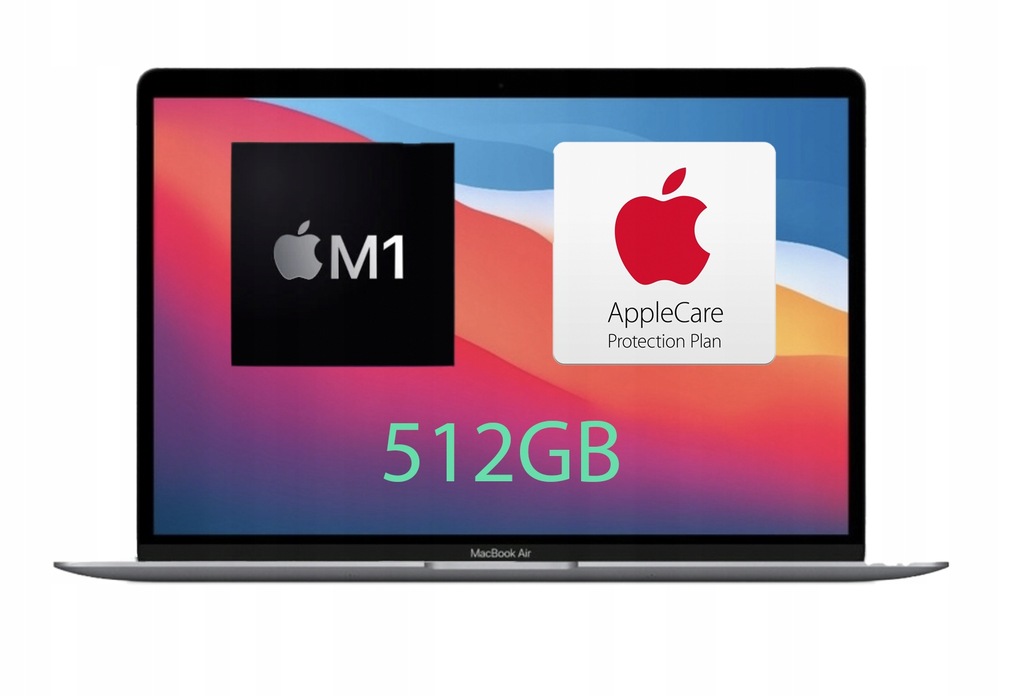 Apple MacBook Air 13 M1 8GB 512GB Space Gray AppleCare + POKROWIEC