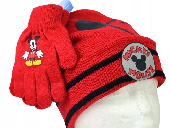 Disney MYSZKA MICKEY Czapka zimowa rękawiczki 3+