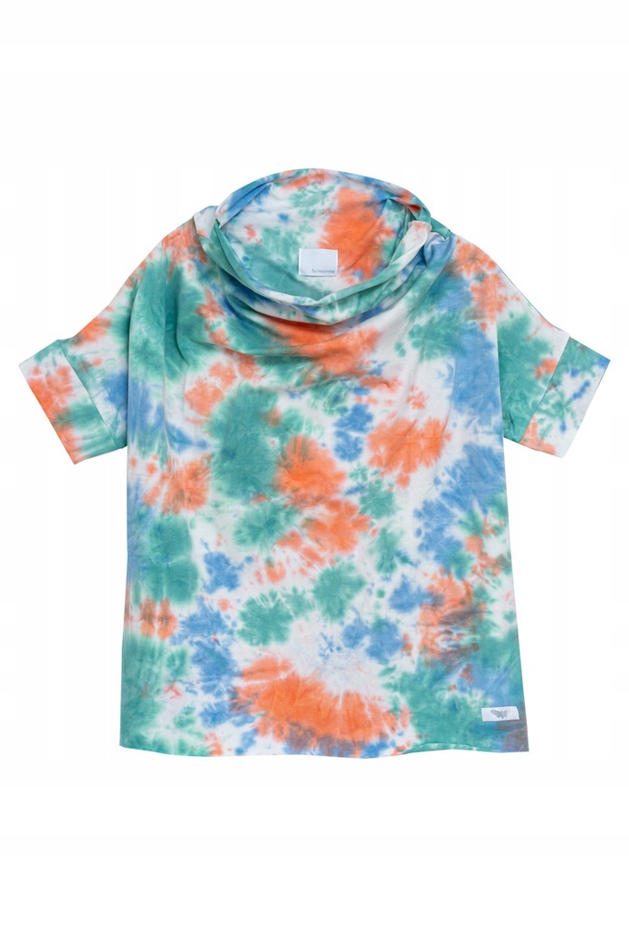 BY INSOMNIA LUŹNA KOSZULKA ZE STÓJKĄ WZÓR TIE DYE FOXY XS