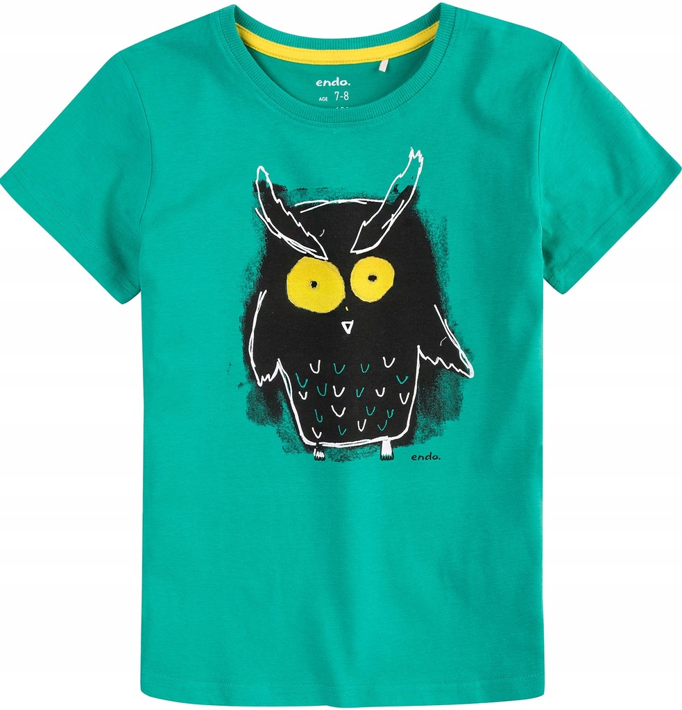 T-shirt bluzka zielona z sową Endo r.86