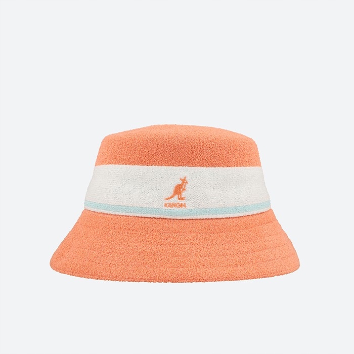 Kangol Bermuda Stripe Bucket K3326ST PEACH PINK XL