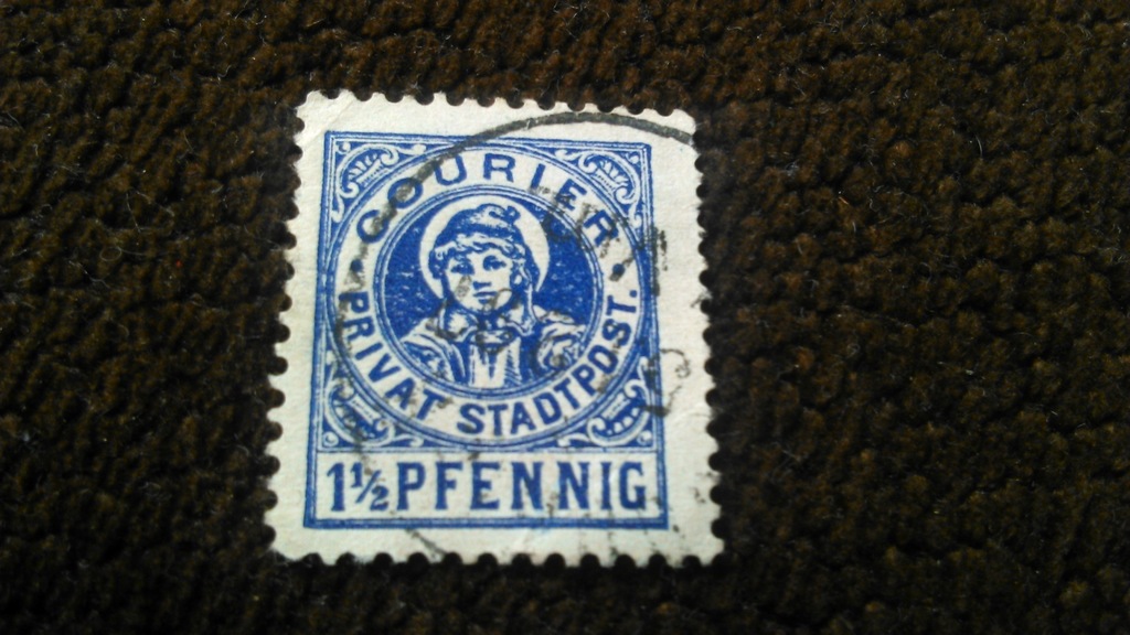poczta prywatna Privat Stadtpost znaczek kasowany