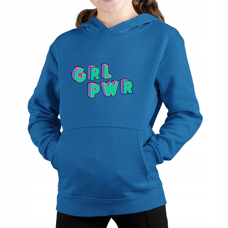 bluza z kapturem grl pwr girl power napis 3d dzień kobiet i dziewczyn