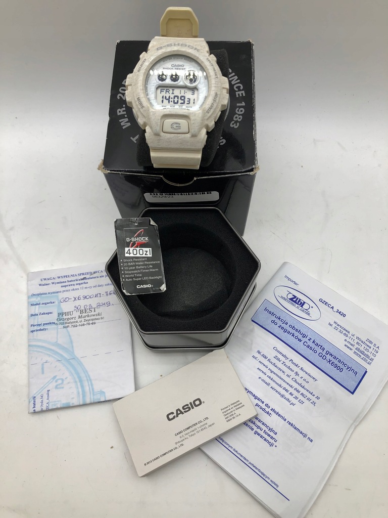 ZEGAREK SPORTOWY CASIO G-SHOCK 3420 ZESTAW PUDEŁKO DOKUMENTY INSTRUKCJA