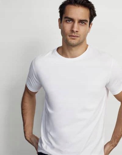 2H6B69*MASSIMO DUTTI BIAŁY T-SHIRT BASIC L Q00