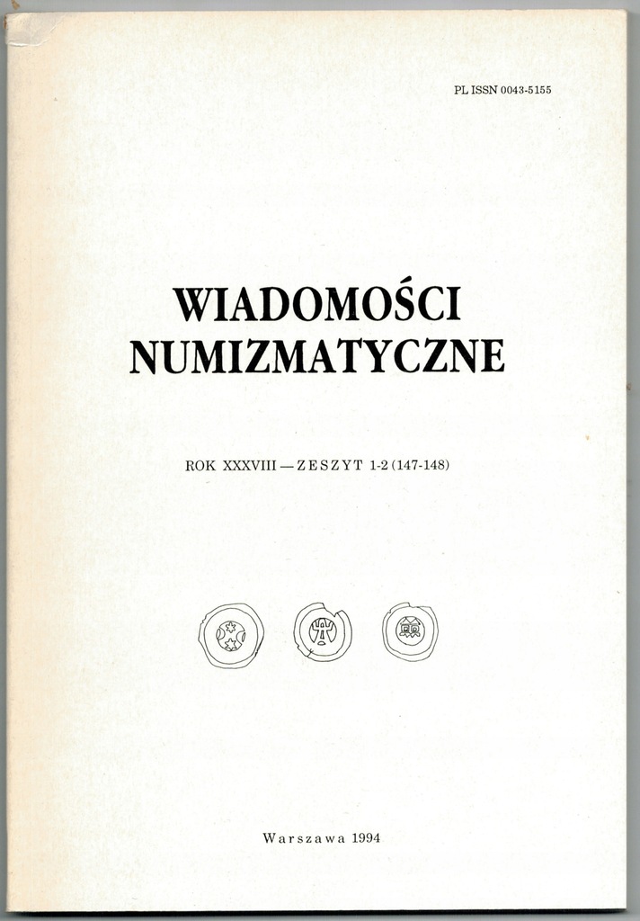 Wiadomości numizmatyczne XXXVIII Zeszyt1-2 147-148
