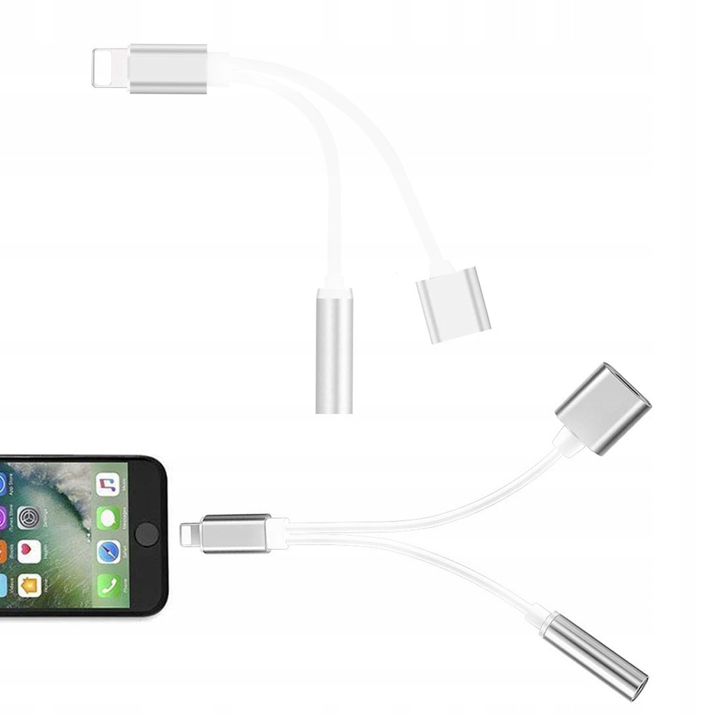 Adapter Długi Lightning minijack 3.5mm do iPhone X