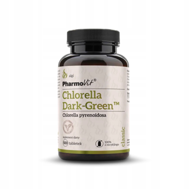 Chlorella Dark-Green Pure 100% 500 kapsułek