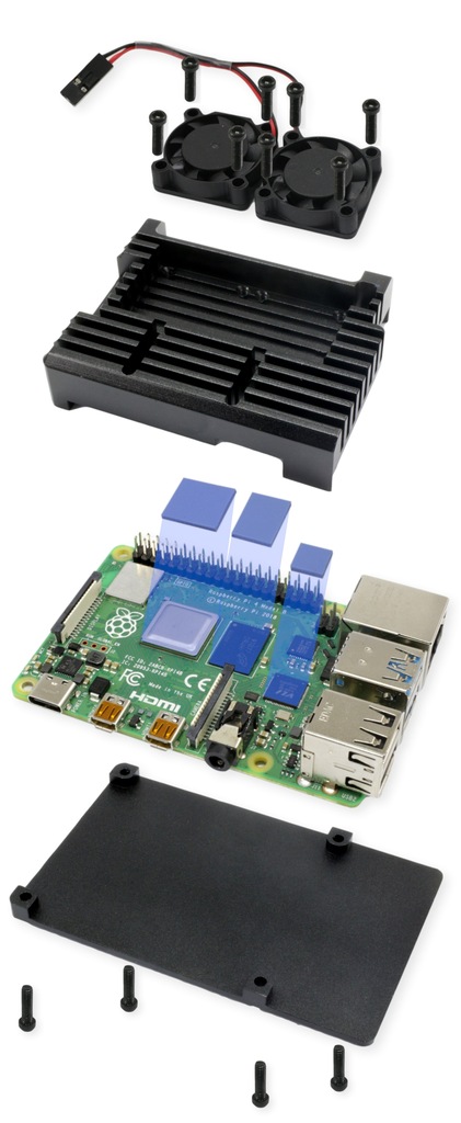 Купить Комплект Raspberry Pi4b 4 ГБ АКТИВНОЕ ОХЛАЖДЕНИЕ + блок питания.: отзывы, фото, характеристики в интерне-магазине Aredi.ru