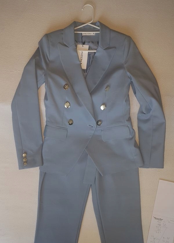 garnitur niebieski kobiecy 36 nowy