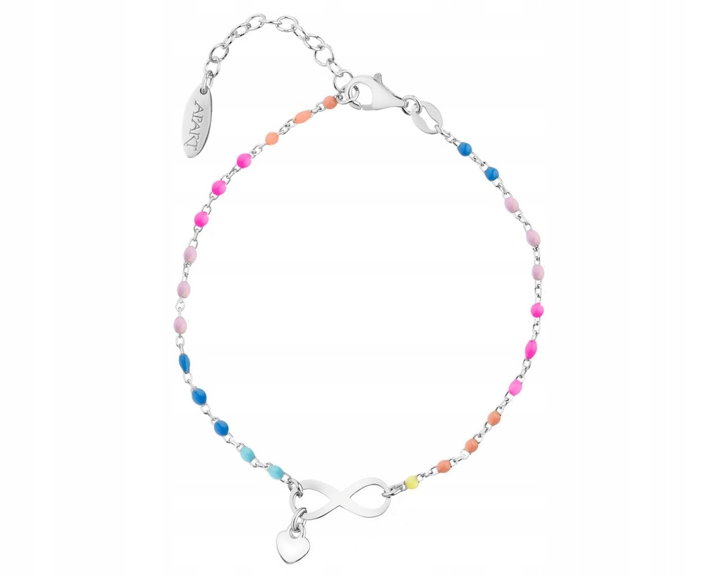 Apart Bransoletka srebrna z emalią serce