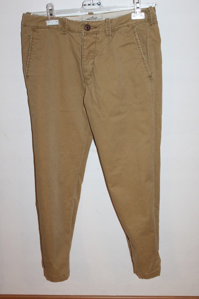 HOLLISTER brązowe wygodne spodnie W32 L30