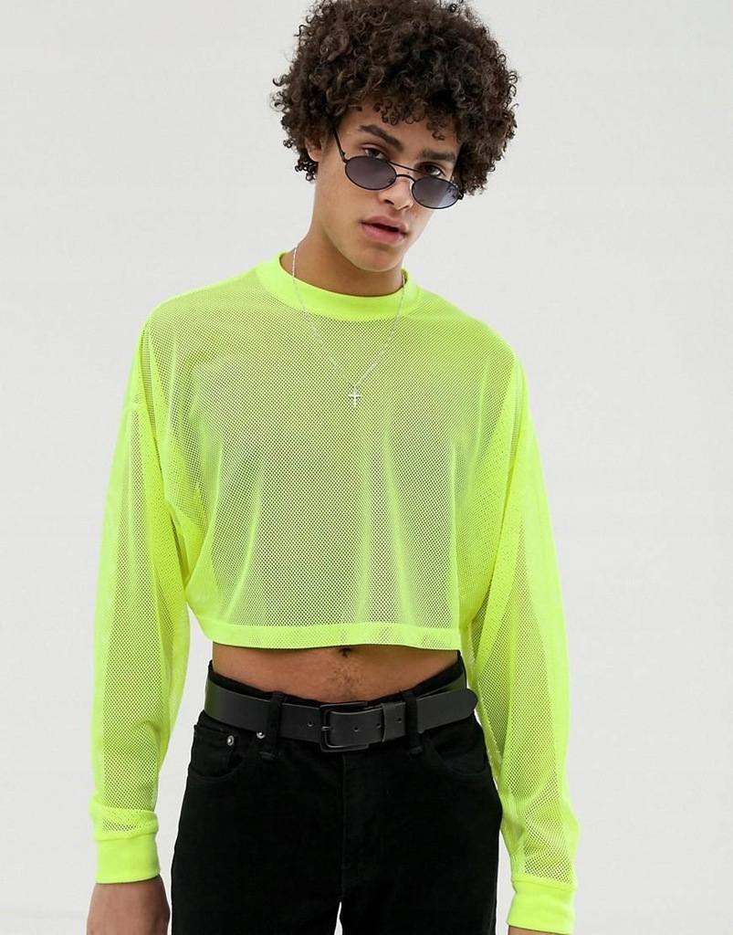 ASOS DESIGN__XZX NEONOWY SIATECZKOWY TOP__S