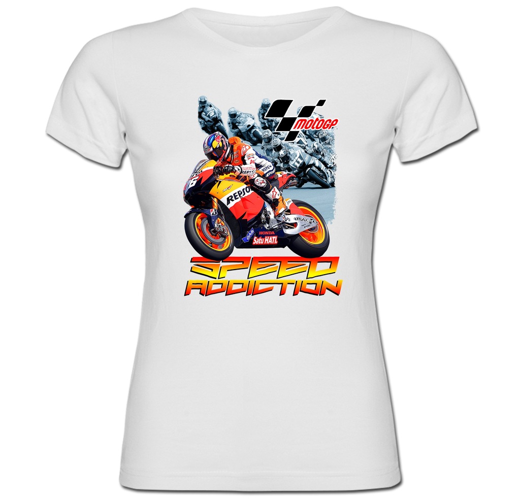 Tshirt damski Ścigacz Race Motor Motocykl Speed L