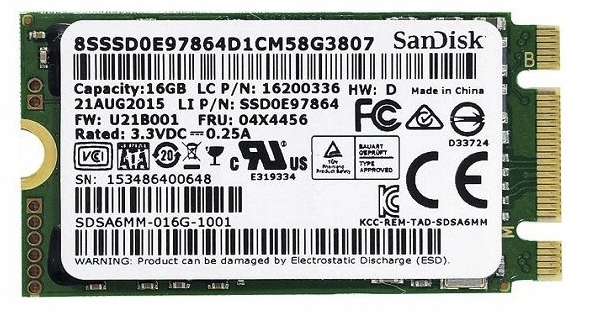 DYSK SSD SANDISK 16GB SDSA6MM M.2