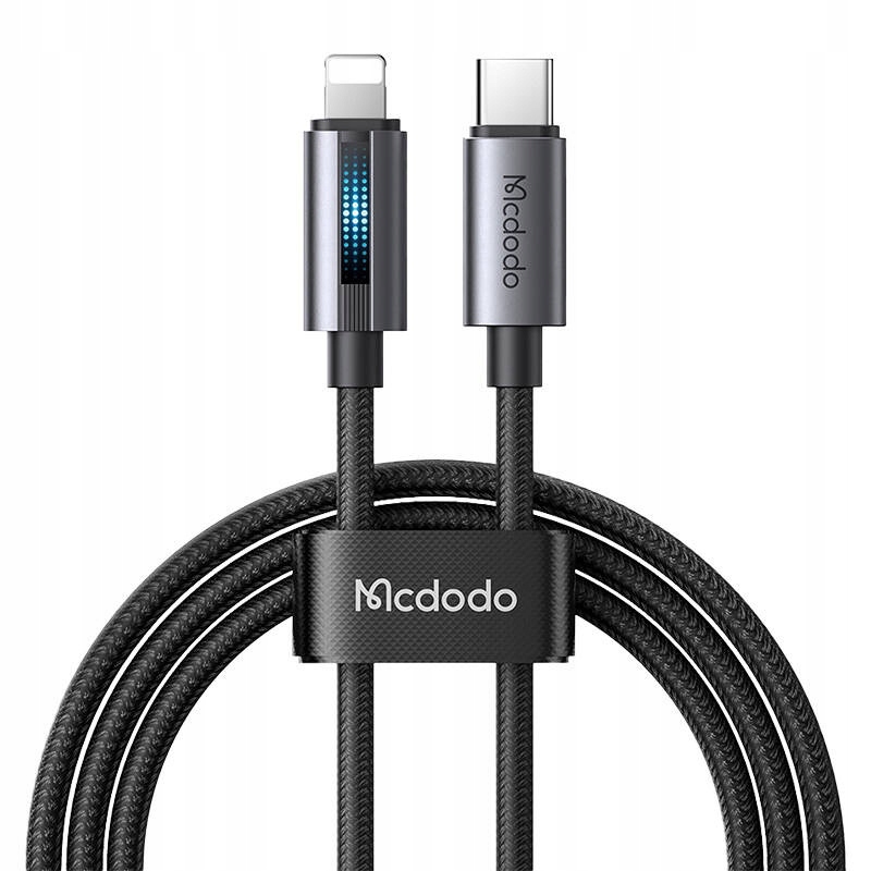 Kabel McDodo USB typ C - Apple Lightning 1,2 m czarny