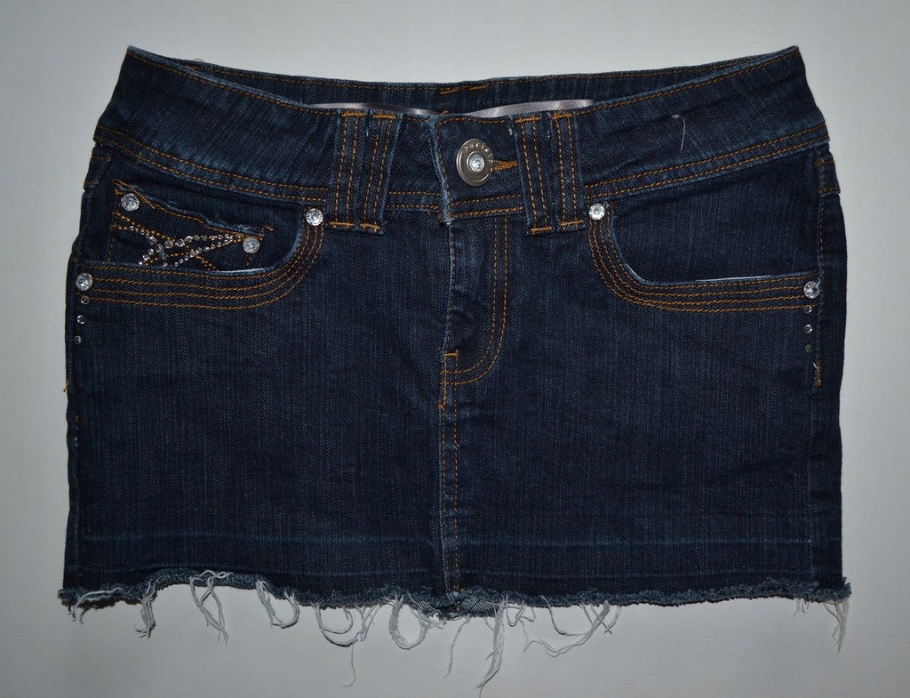 DENIM spódniczka mini CYRKONIE jeans VINTAGE! 146