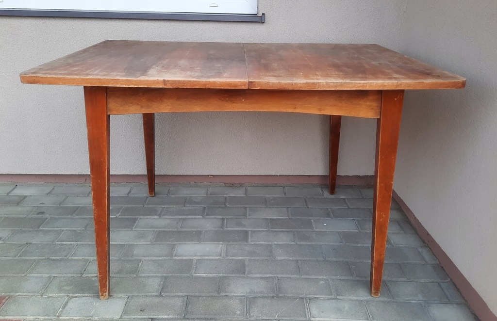 Stary stół rozkładany 80x120-170cm PRL stabilny