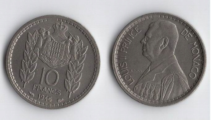 MONAKO 1946 10 FRANCS