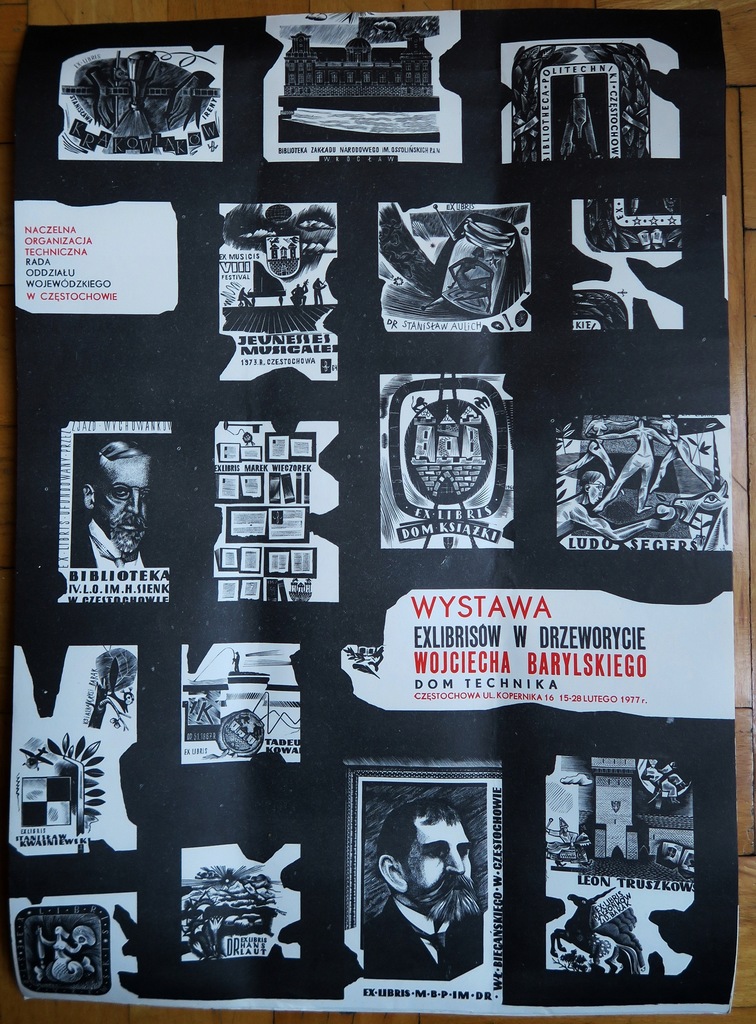 Plakat Wystawa Exlibrisów Barylski Częstochowa1977