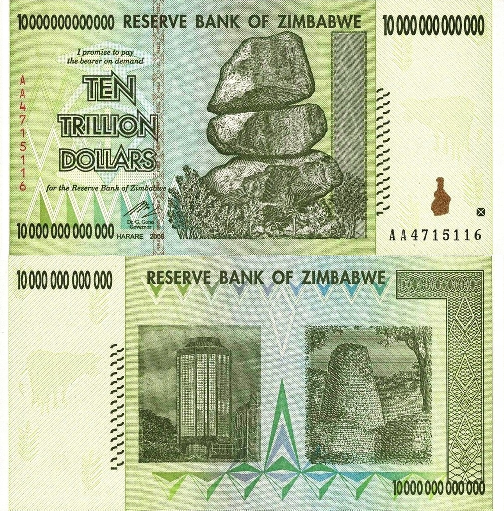 # ZIMBABWE - 10000000000000 DOLARÓW 2008 - P-88 - UNC