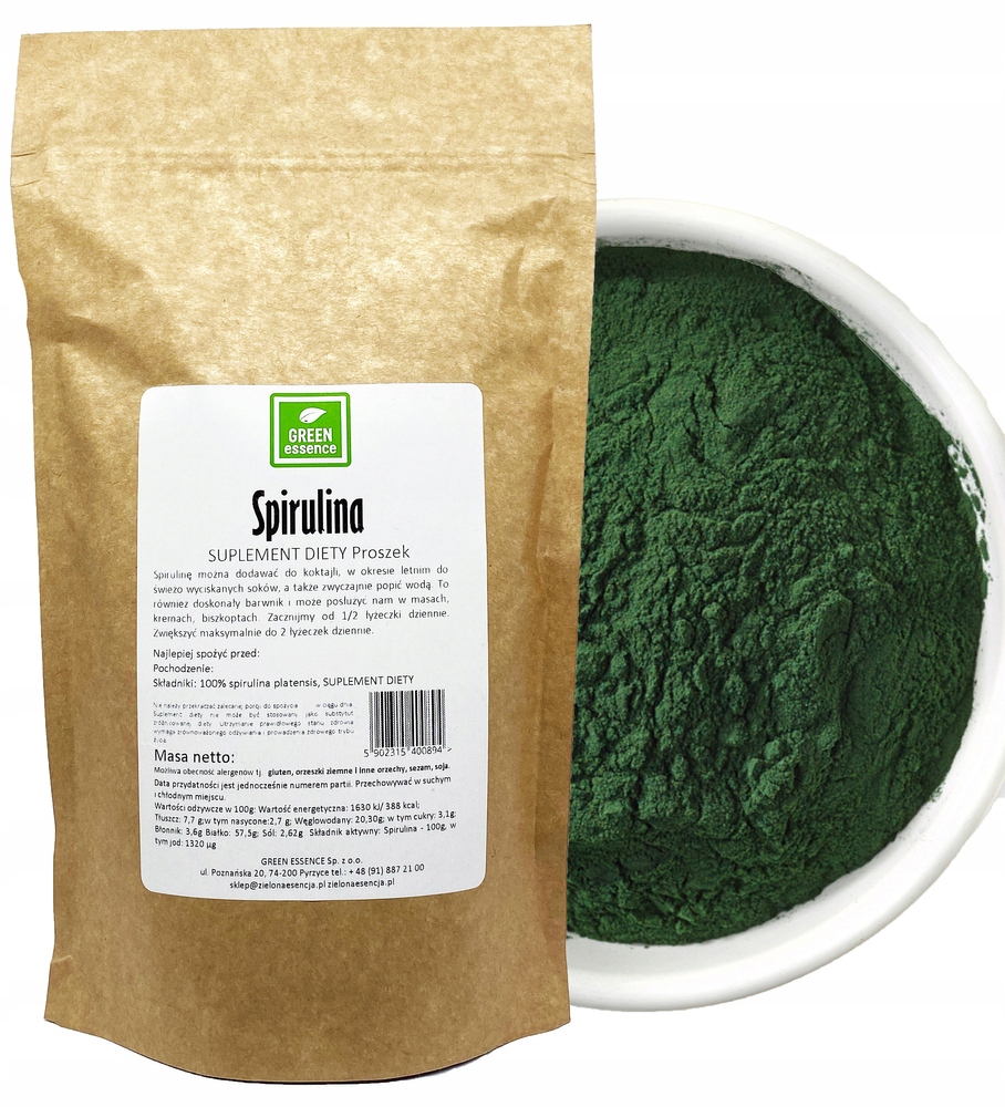 Spirulina w proszku 500g Super Źródło JODU ANEMIA 11836650628
