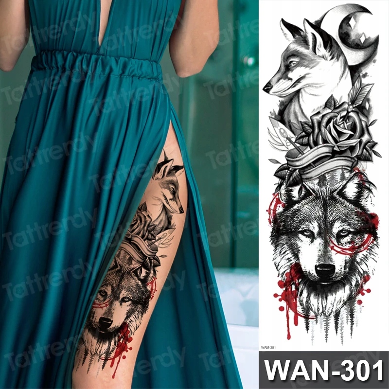 Tymczasowy tatuaż piwonia róża kwiaty czaszka ryby lotos tatuaż wzory