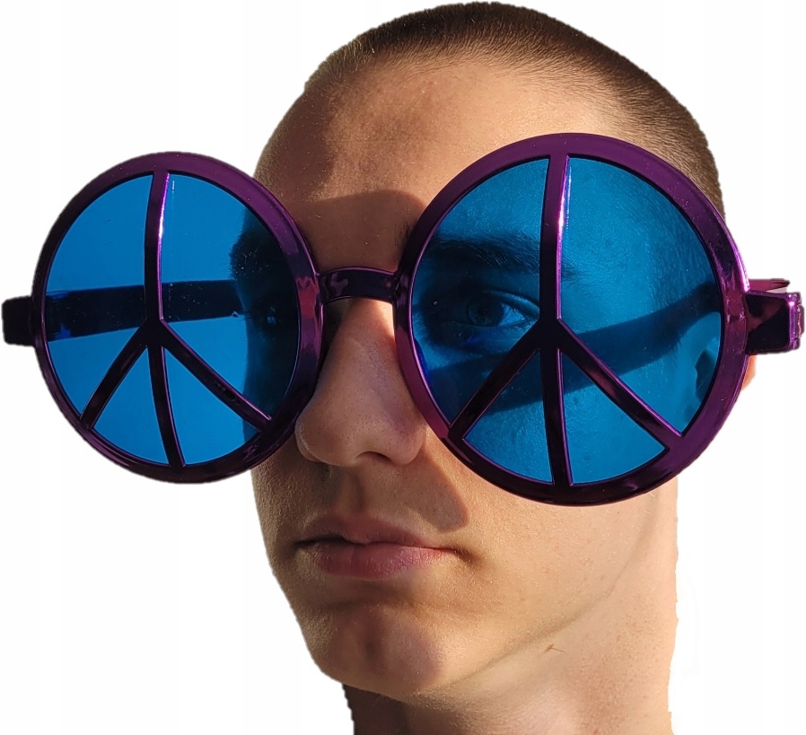 Okulary imprezowe Hippis z Pacyfką fotobudka fiole
