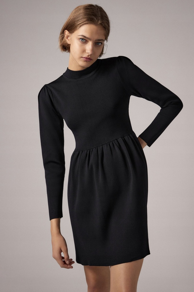 ZARA SUKIENKA Z DŁUGIM RĘKAWEM PRZED KOLANO S 1HAO