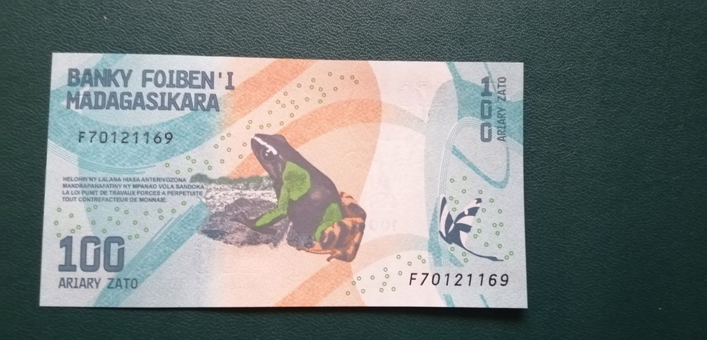 Madagaskar 100 Ariarów UNC