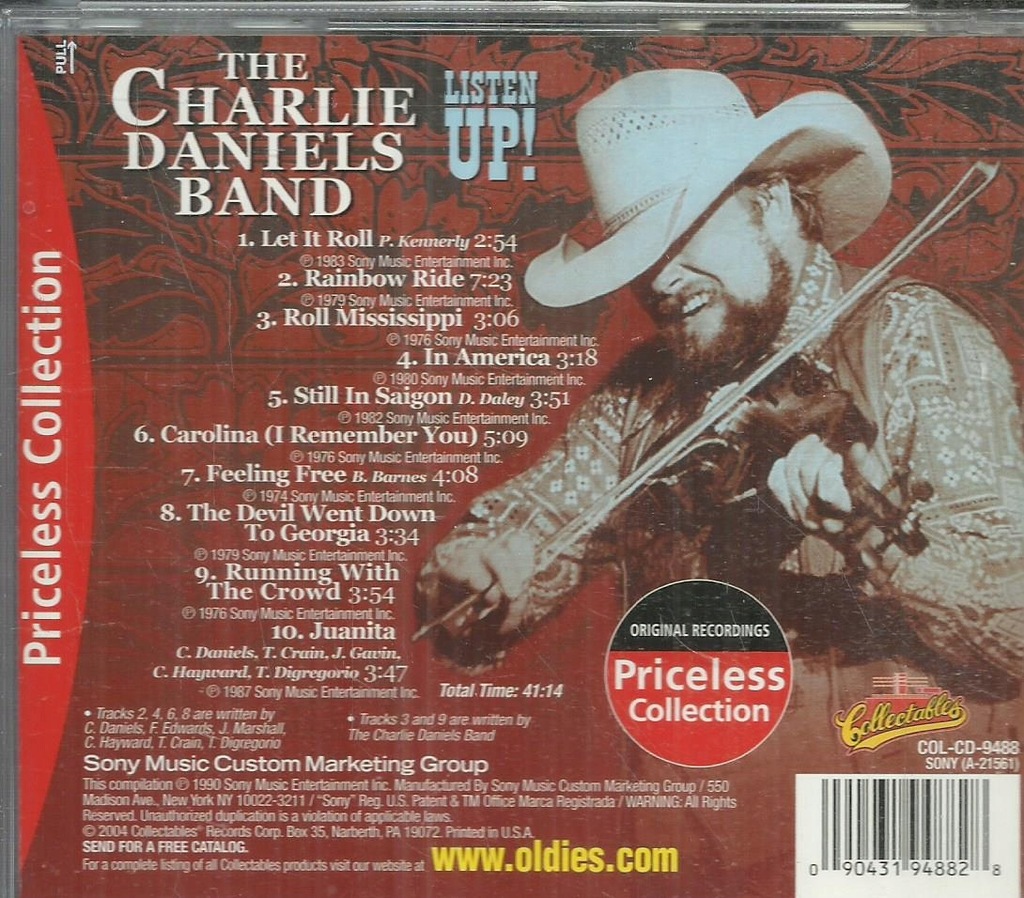 Купить CD THE CHARLIE DANIELS BAND СЛУШАЙТЕ!: отзывы, фото, характеристики в интерне-магазине Aredi.ru