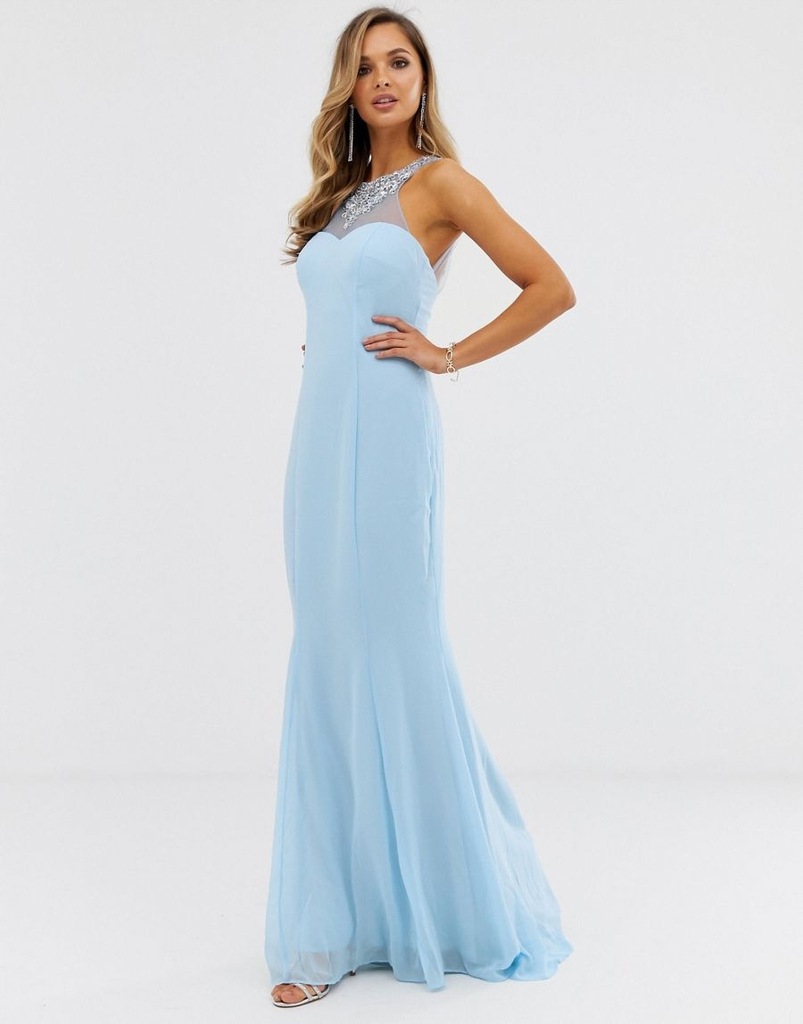 CITY GODDESS NIEBIESKA SUKIENKA MAXI 36 S 2AOA