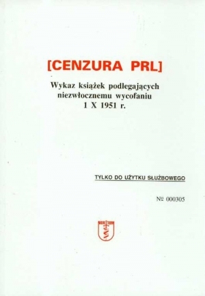 Cenzura PRL wykaz książek podlegających wycofaniu