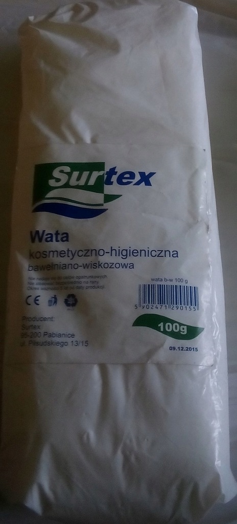 surtex wata kosmetyczna 100g do patyczkow waty wc