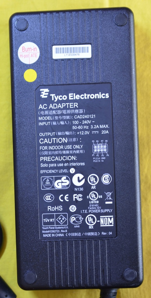 Echtes Tyco Electronics 12V 20A 240W AC Netzteil Ladegerät Adapter