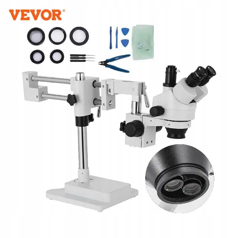 VEVOR 3.5X-90X Trinocular Stereo mikroskop cyfrowy 360 ° obrotowy