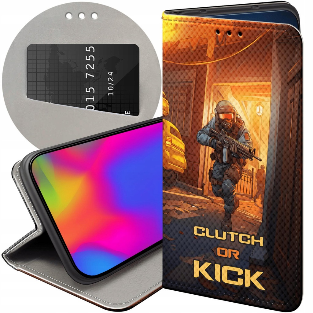 ETUI Z KLAPKĄ DO SAMSUNG GALAXY A12 WZORY CS GO COUNTER-STRIKE FUTERAŁ CASE
