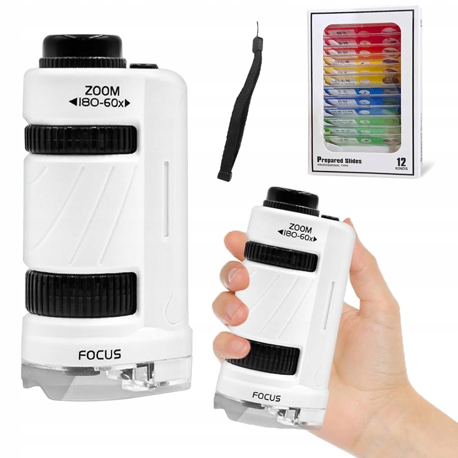 Mikroskop Przenośny Kieszonkowy Dla Dzieci Edukacyjny Prezent Zestaw