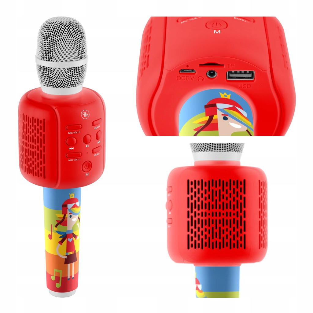 Mikrofon BLUETOOTH Głośnik dla Dzieci USB KARAOKE