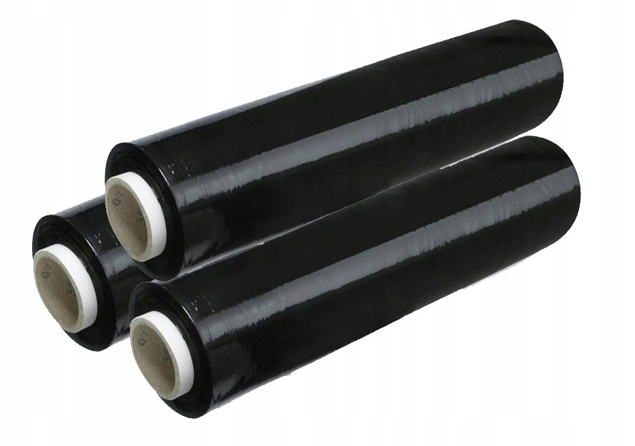 3x FOLIA STRETCH 3KG CZARNA STRECH STRECZ CZARNY