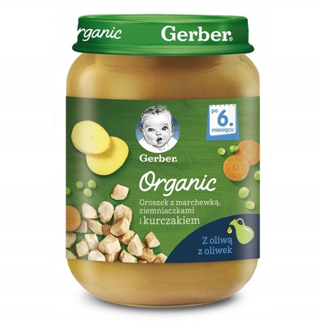 Gerber Organic Groszek z marchewką po 6 miesiącu