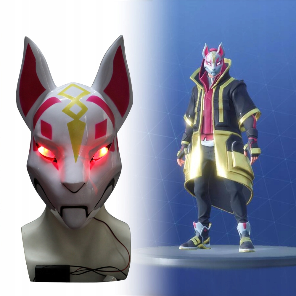 MASKA COSPLAY KITSUNE FORTNITE LED 8219442662 oficjalne archiwum