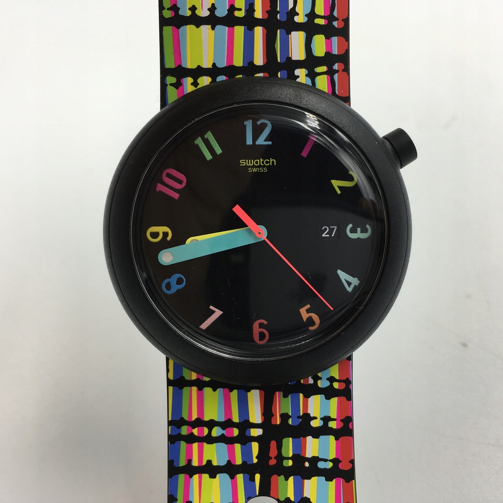 y34 SWATCH zegarek dziewczęcy pasek gumowy szeroki